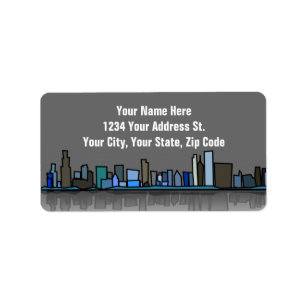 City Skyline Address Labels