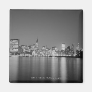 City skyline at night magnet