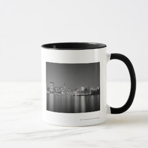 City skyline at night mug