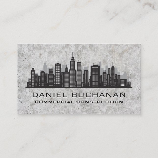 City Skyline | Concrete Business Card (Front)