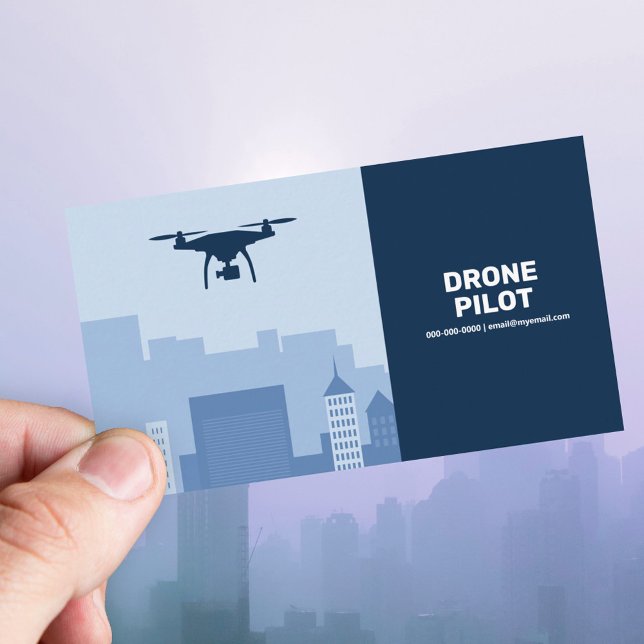 City Skyline - Drone Pilot Business Card (City Skyline - Drone Pilot Business Card)