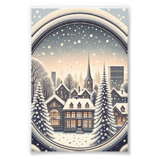 City Skyline First Christmas New Home Ornament Photo Print
