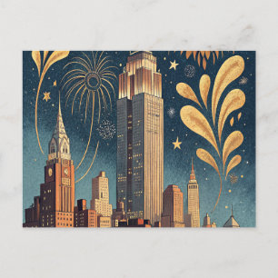 City Skyline Hanukkah Holiday Card