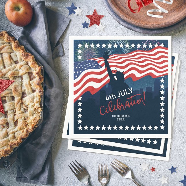 City Skyline Independence Day Celebration ID658 Napkin (Creator Uploaded)