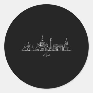 City Skyline Kiev Ukraine Classic Round Sticker
