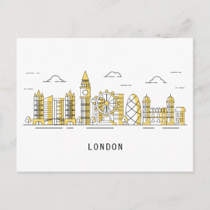 City Skyline London, England Postcard