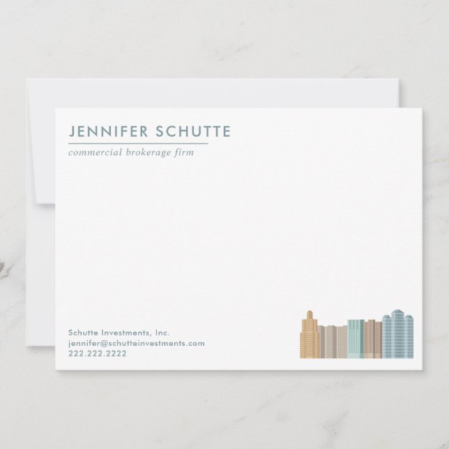 City Skyline Personalised Commercial Real Estate Card (Front)