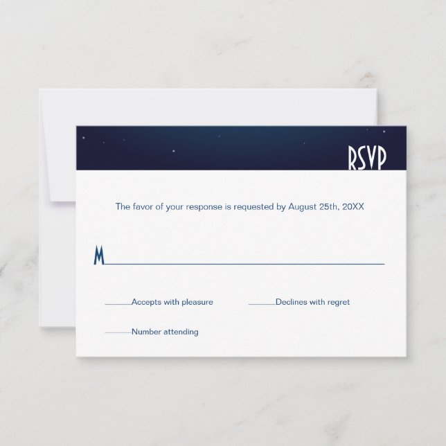 City Skyline Reception Only Reply RSVP (Front)