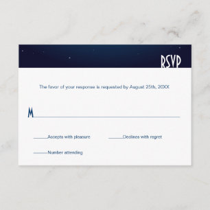 City Skyline Reception Only Reply RSVP Card