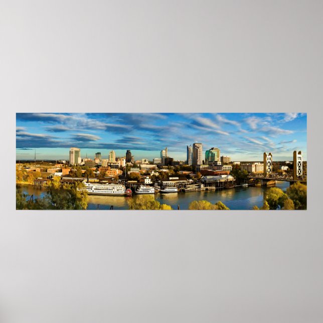 City Skyline Sacramento California Poster (Front)