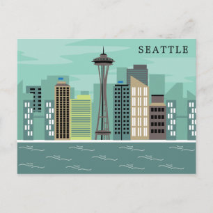 City Skyline Seattle, Washington Postcard