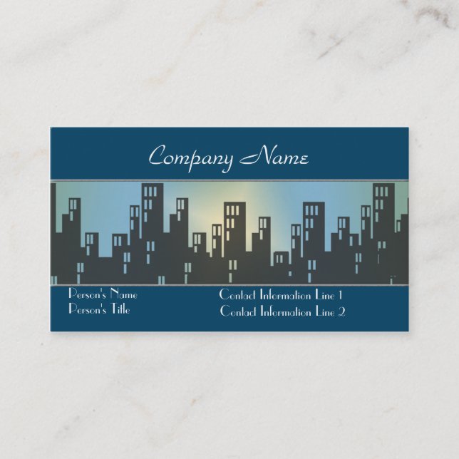 City Skyline Silhouette Business Card (Front)