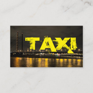 City skyline taxi driver cabdriver transporter business card