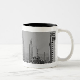 City skyline Two-Tone coffee mug