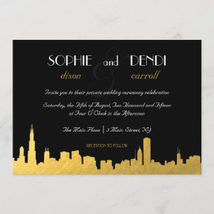 City Skyline Wedding Invitation