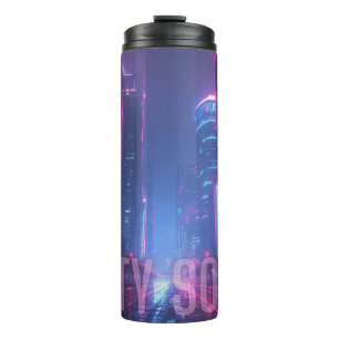 CITY SOUL – Neon Cyberpunk Skyline Design Thermal Tumbler