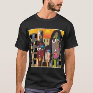 "City Souls" Urban Abstract Portrait T-Shirt