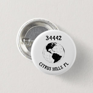 City State Zip Code Globe World Map   3 Cm Round Badge