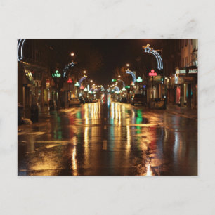 City street at  night postcard