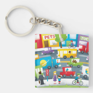 City Street Key Ring