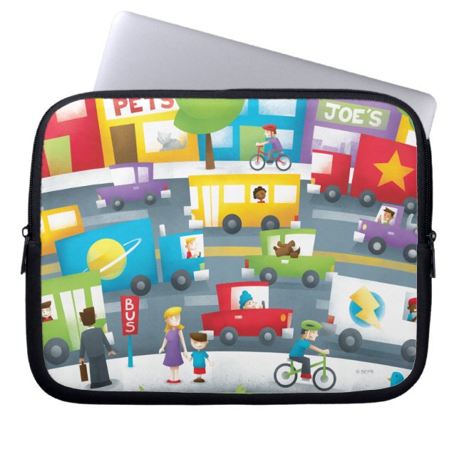 City Street Laptop Sleeve (Front)