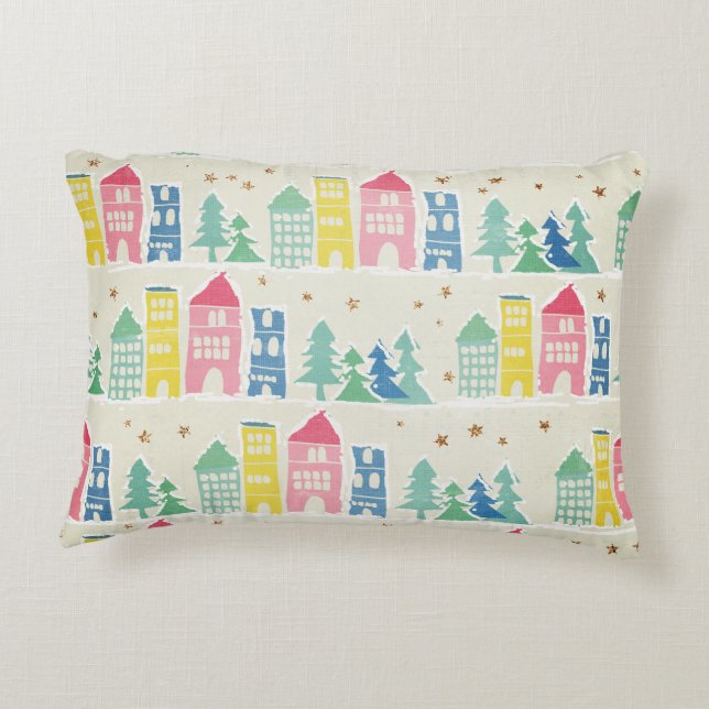 City Street light background, green ombre stripes Decorative Cushion (Back)