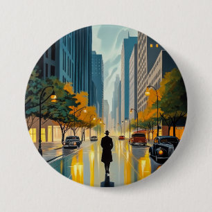 City Streets Magazine Illustration 7.5 Cm Round Badge