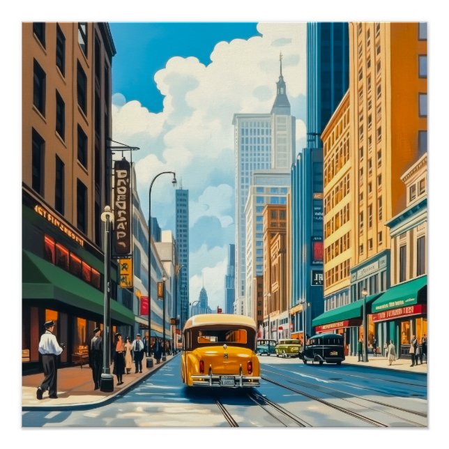 City Streets Magazine Illustration Poster (Front)