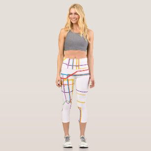 City subway map capri leggings