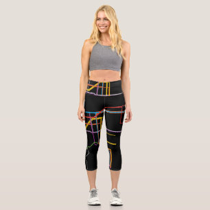 City subway map capri leggings