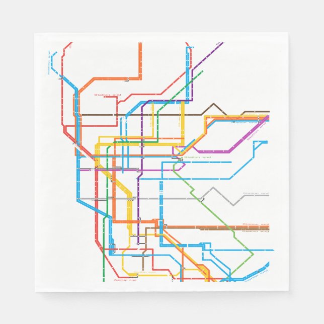 City subway map napkin (Front)