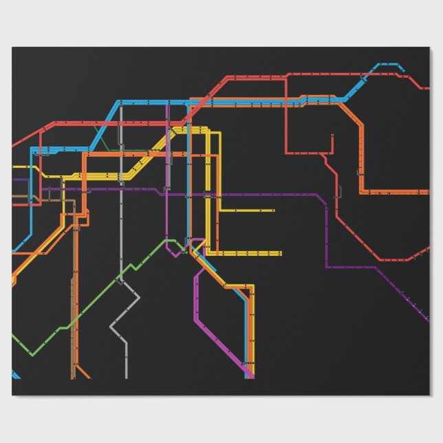 City subway map wrapping paper (Flat)