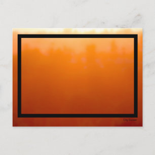 City Sunset Design Impressionist Abstract Orange Postcard