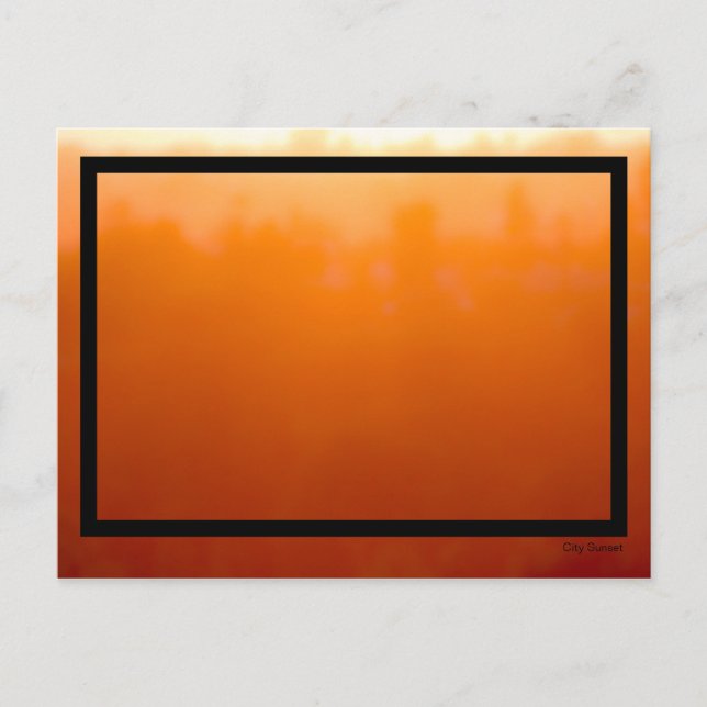 City Sunset Design Impressionist Abstract Orange Postcard (Front)