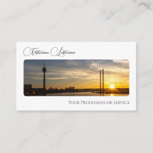 City sunset Taxi driver cabby calligraphy QR-Code Business Card