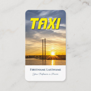 City sunset Taxi driver cabdriver city guide Business Card