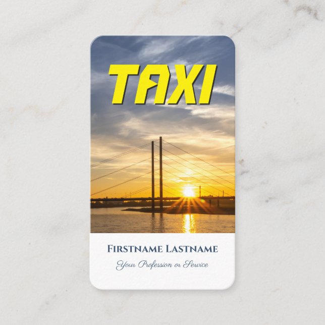 City sunset Taxi driver cabdriver city guide Business Card (Front)