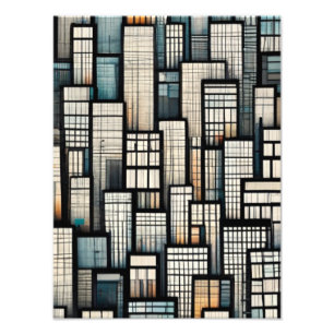 City Symphony in Concrete and Steel Photo Print