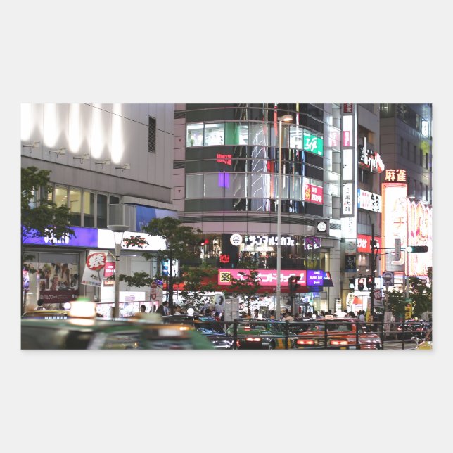 City Tokyo Street View Rectangular Sticker (Front)