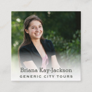 City Tours tour Guide Misty Photo Template Square Business Card