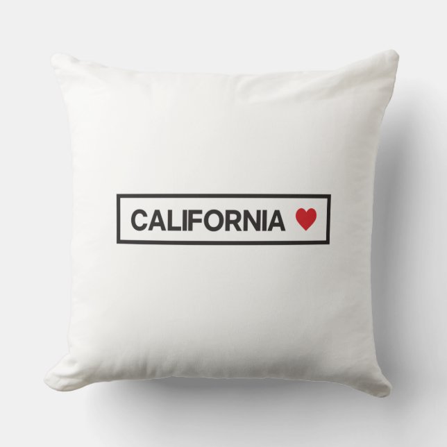 City Town State Country Home I Love California Cushion (Front)