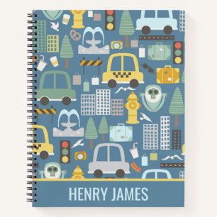 City Transportation Kids Personalised Notebook