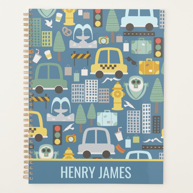 City Transportation Kids Personalized Planner (Front)