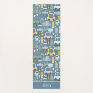 City Transportation Kids Personalized Yoga Mat
