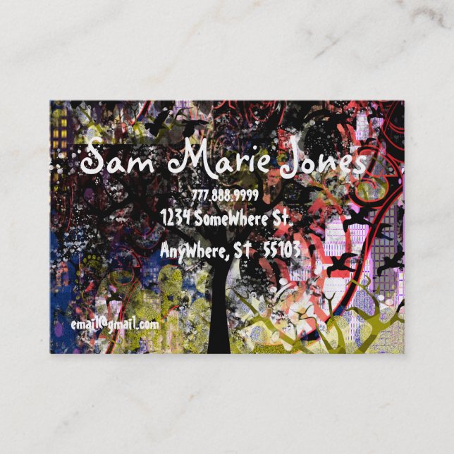 City Tree Grunged - Lite Business Card (Front)