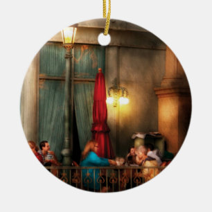 City - Vegas - Paris - The outdoor Cafe Ceramic Tree Decoration