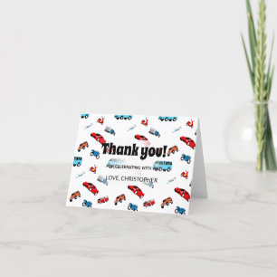 City Vehicles Thank you card