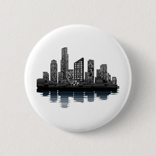 City view 6 cm round badge