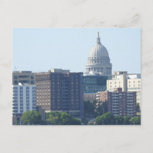 City View and Capitol in Madison, Wisconsin Postcard