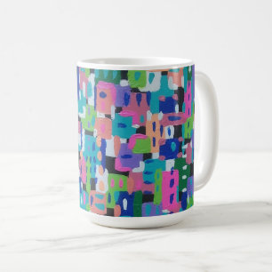 City View at Night Abstract Painting  Coffee Mug